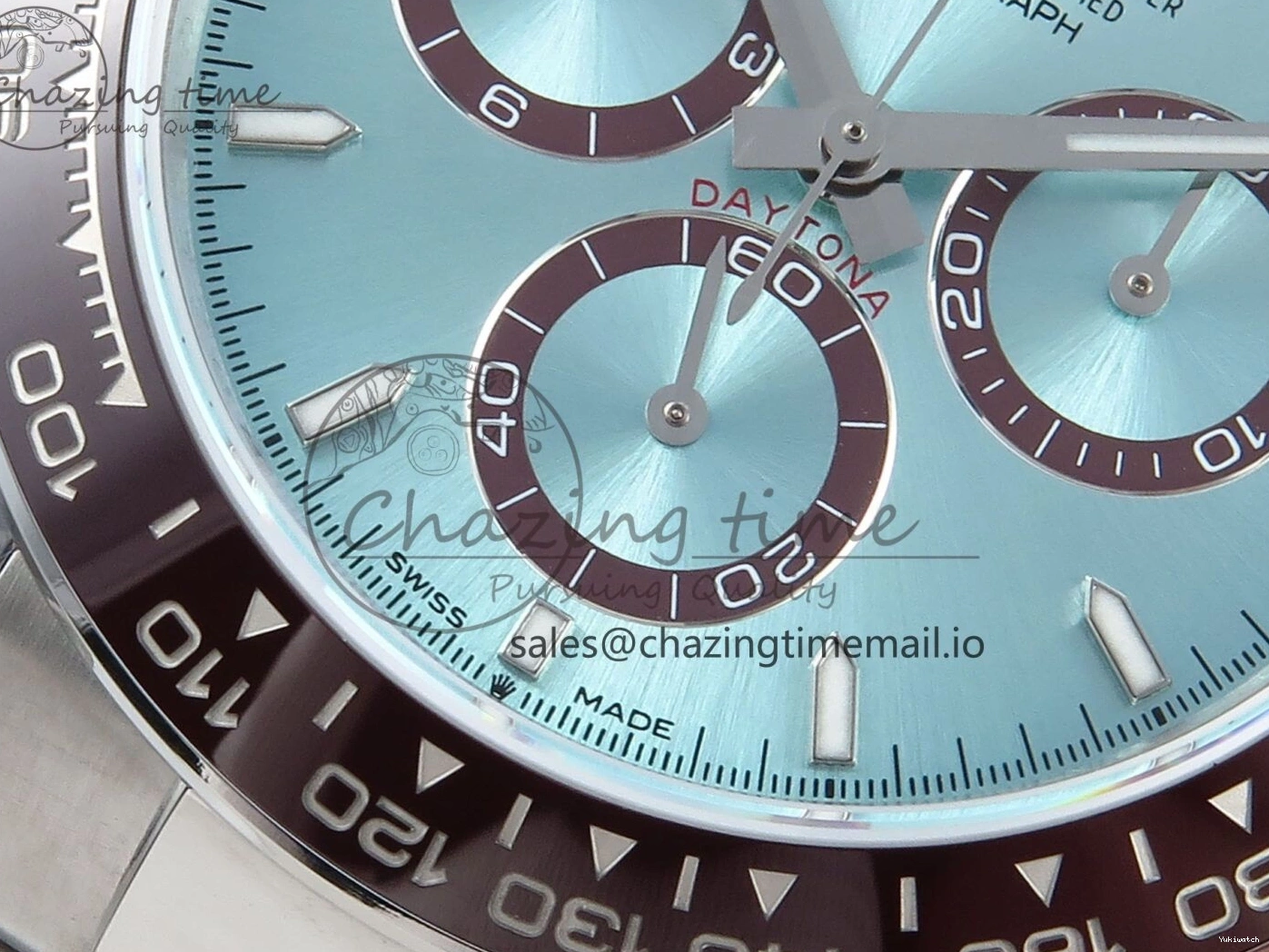 126506 1:1 Edition Ice Best SH4131 Daytona Strap V5 on Blue QF SS Dial Bracelet 0330